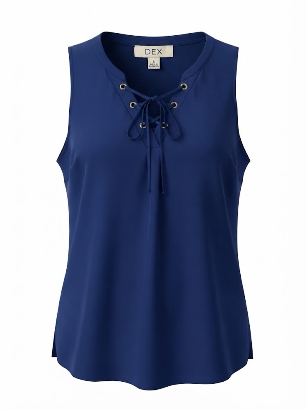 DEX Royal Blue Lace-Up Sleeveless Top